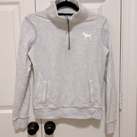 PINK Victoria's Secret Sweaters - 🎉HP🎉 VS PINK Quarter Zip Pullover Sweater
